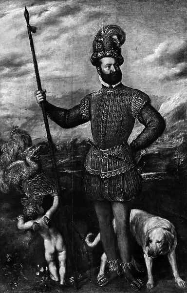 TITIAN: HERZOG VON ATRI. Portrait of Giovanni Francesco Aquaviva, Herzog von Atri