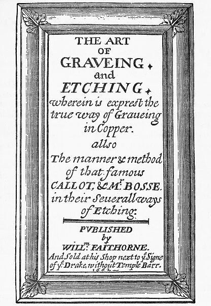 TITLE PAGE: ENGRAVING, 1662. Title page from The Art of Graveing and Etching
