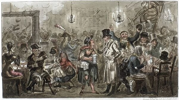 Tom and Jerry Masquerading it among the Cadgers in the Back Slums in the Holy Land. Etching by George Cruikshank for Pierce Egans Life in London, 1821