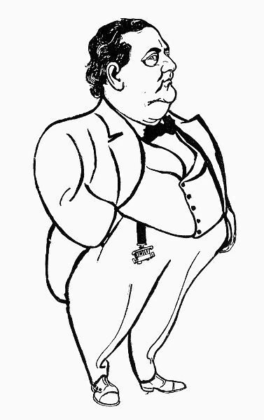 TOM L. JOHNSON (1854-1911). American politician. Caricature drawing, c1901