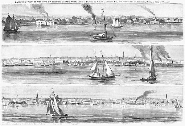 TORONTO, 1860. Panoramic view of the city of Toronto, Canada West