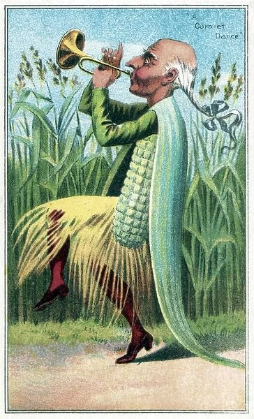 TRADE CARD, c1887. A Corn-et Dance. Trade card published by J. H. Bufford, c1887