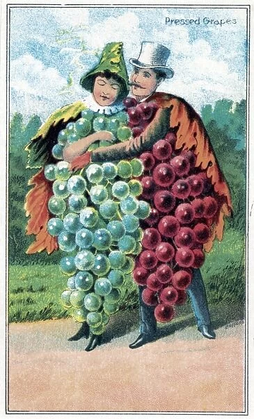 TRADE CARD, c1887. Pressed grapes. Trade card published by J. H. Bufford, c1887