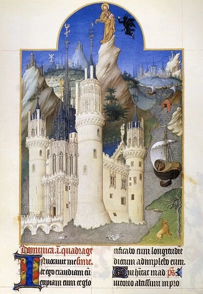 TRES RICHES HEURES. The Temptation of Christ