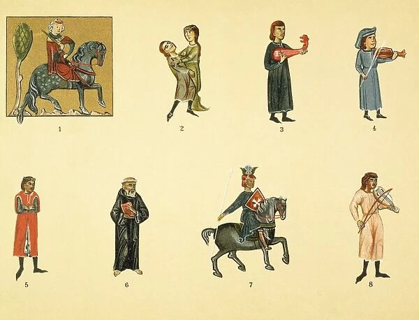 TROUBADOURS, 13th CENTURY. Illuminations of Troubadors from French manuscripts