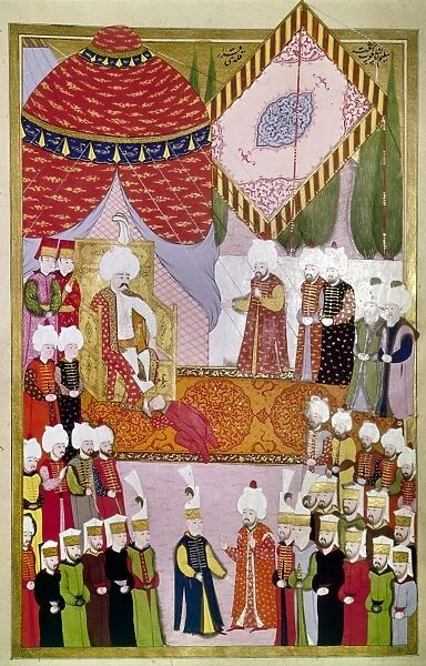 TURKEY: CORONATION. The coronation of Sultan Selim I of the Ottoman Empire, 1512
