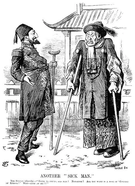 TURKEY: ANOTHER SICK MAN. An 1898 cartoon by Sir John Tenniel on the sick man