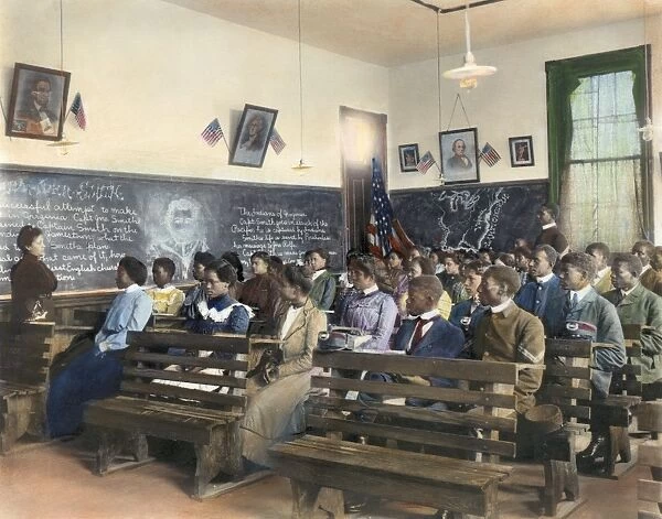 TUSKEGEE INSTITUTE, 1902. Students at Tuskegee Institute learning about the Jamestown