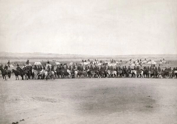 U. S. ARMY SCOUTS, 1891. A long row of U
