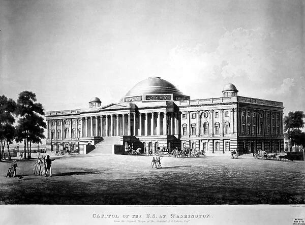 U. S. CAPITOL, 1825. East view, 1825, after the original design of the architect