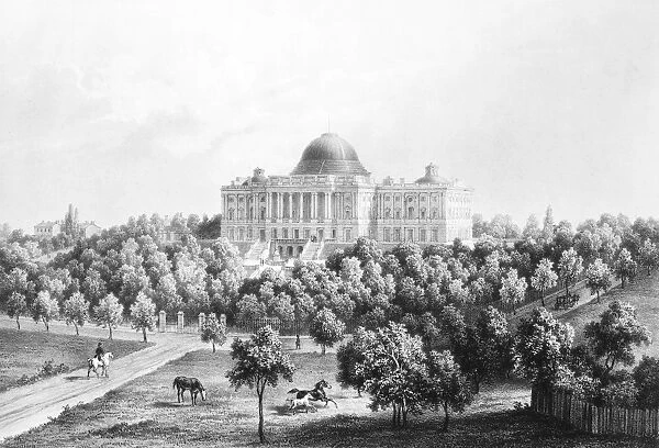 U. S. CAPITOL, 1848. West view of the United States Capitol