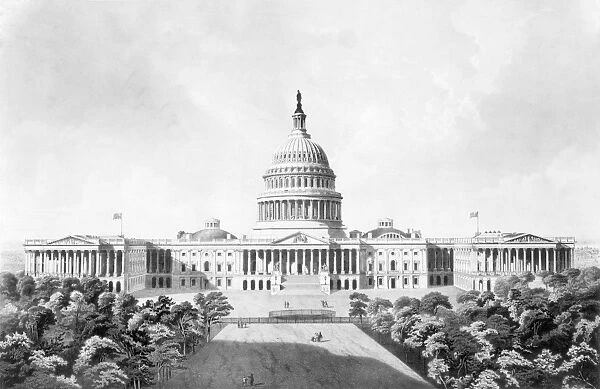 U. S. CAPITOL, 1866. East view. Lithograph, American, 1866