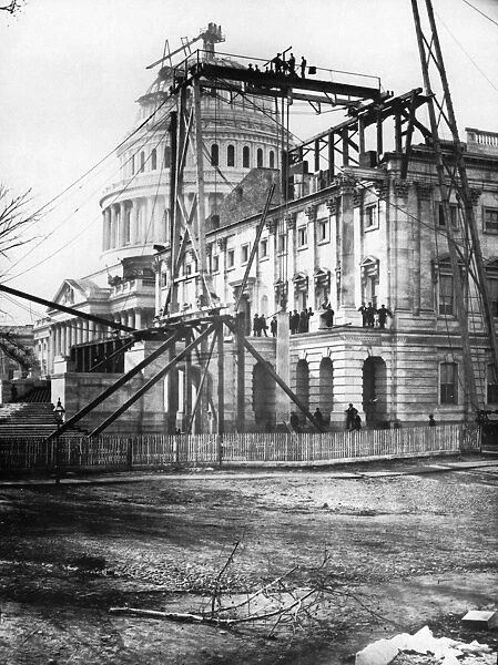 U. S. CAPITOL: CONSTRUCTION. A view of the U