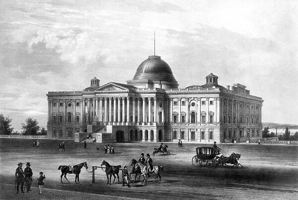 U. S. CAPITOL in Washington, D. C. East view of the Capitol: lithograph, 1848, after
