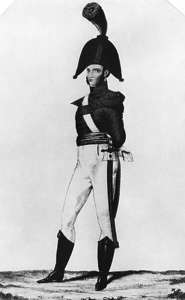 U. S. MARINE, 1819. A member of the United States Marine Corps, in dress uniform