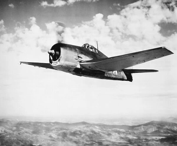 U. S. Navy Grumman Hellcat (F6F) fighter photographed, 1943, during World War II