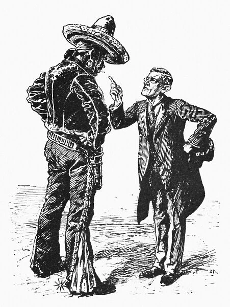 U. S. President Woodrow Wilson scolds Mexico over its political unrest. English cartoon, 1913