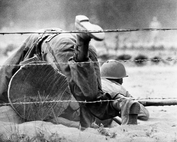 U. S. soldiers engaged in combat in Western Europe during World War II