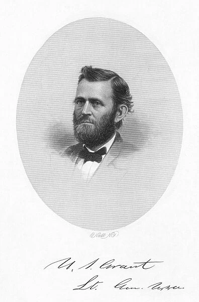 ULYSSES S. GRANT (1822-1885). 18th President of the United States. Steel engraving
