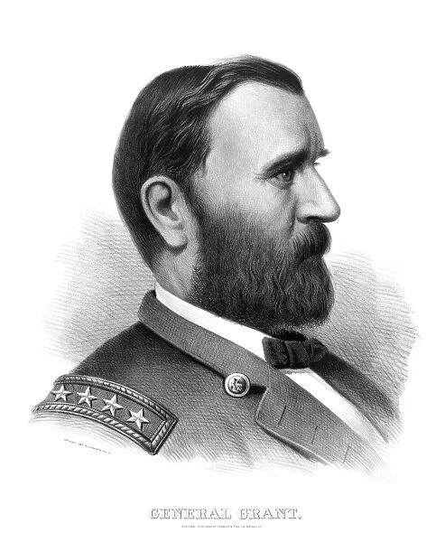 ULYSSES S. GRANT (1822-1885). 18th President of the United States. Engraving by Currier & Ives