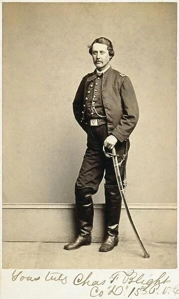 UNION SOLDIER, 1860s. A Union soldier: original carte-de-visite photograph taken during the Civil War