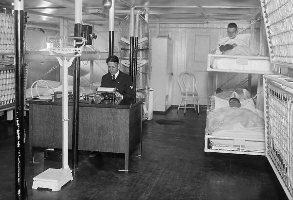 USS COMFORT, c1919. The medical ward aboard the hospital ship USS Comfort. Photograph