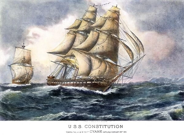 USS CONSTITUTION, 1815. The engagement between the USS Consititution and the HMS Cyane and Levant