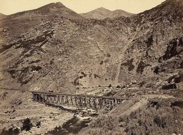 UTAH: BRIDGE, 1869. Devils Gate Bridge over the Weber River in Utah