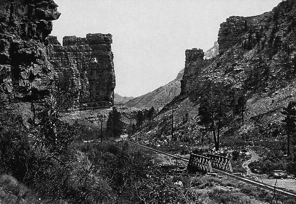 UTAH: PRICE CANYON, C1900. View of Castle Gate in Price Canyon, Utah. Photograph, c1900