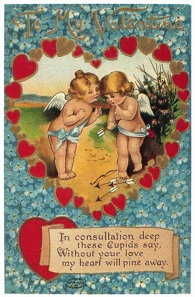 VALENTINEs DAY CARD. Printed in Germany, 1910