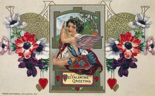 VALENTINEs DAY CARD. Printed in Germany, 1912