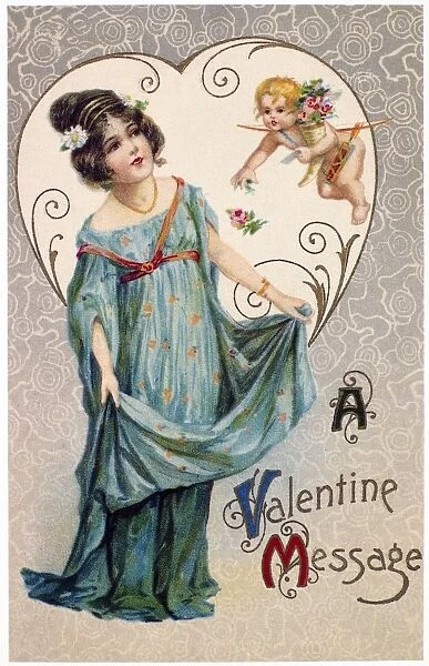 VALENTINEs DAY CARD. Printed in Germany, 1915