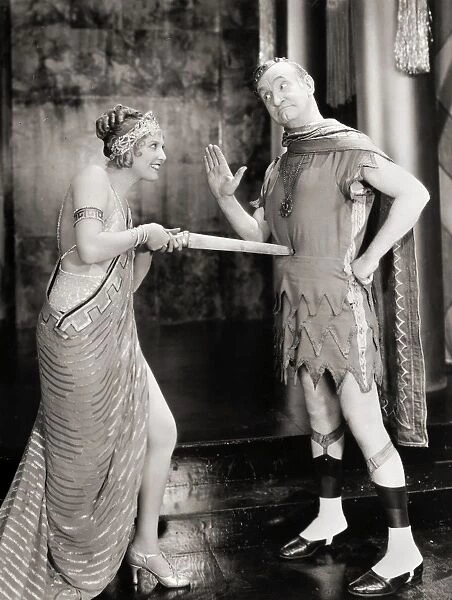 VAMPING VENUS, 1928. Thelma Todd and Charlie Murray in a scene from the film