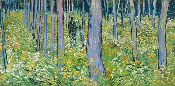 VAN GOGH: UNDERGROWTH. Undergrowth with Two Figures. Oil on canvas, Vincent van Gogh