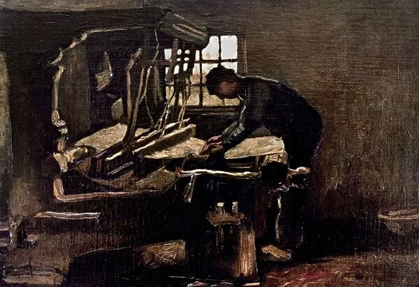 VAN GOGH: WEAVER, 1884. Weaver and loom. Canvas on wood, May 1884, by Vincent Van Gogh