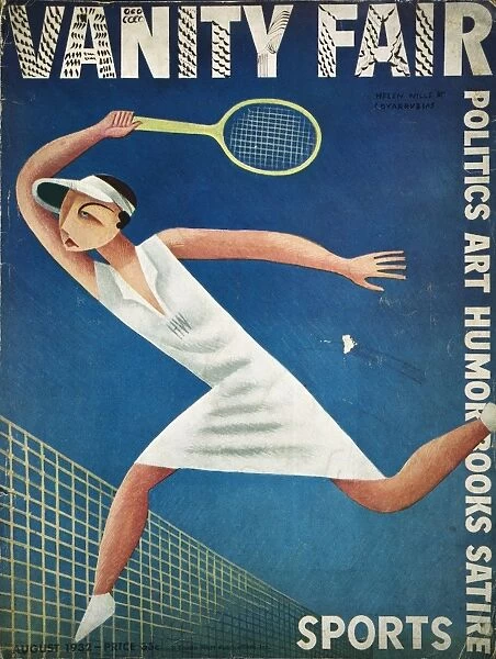 VANITY FAIR, 1932. A 1932 cover of Vanity Fair with a caricature of American tennis player, Helen Wills