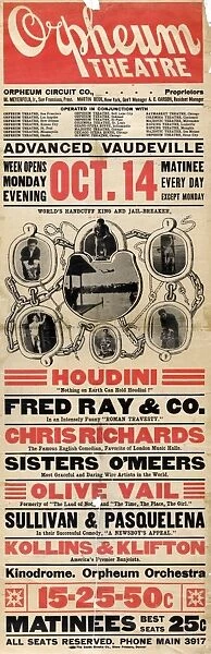 VAUDEVILLE POSTER, 1901. An American theater poster for a traveling vaudeville