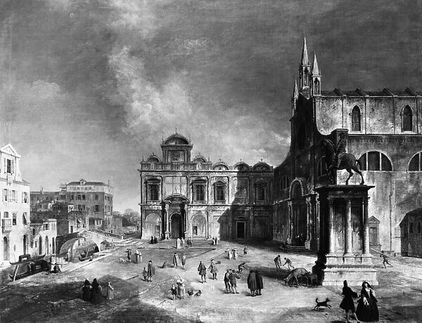 VENICE, 18th CENTURY. Basilica di Santi Giovanni e Paolo and the Scuola Grande