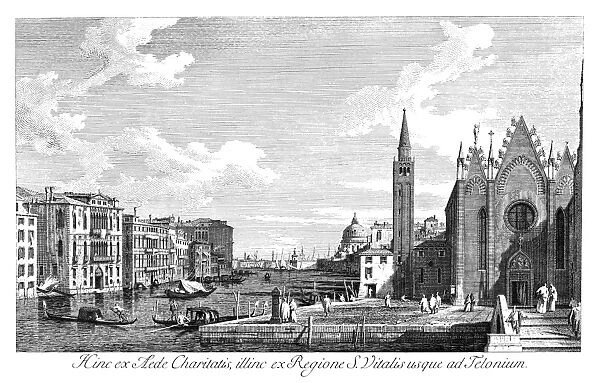 VENICE: GRAND CANAL, 1735. The Grand Canal in Venice, Italy looking east from Santa
