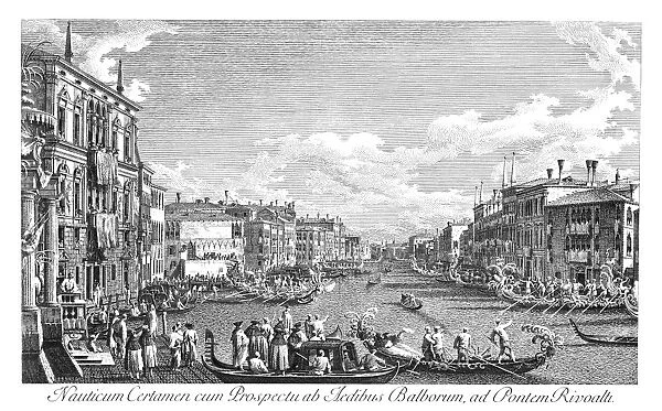 VENICE: GRAND CANAL, 1735. A regatta on the Grand Canal in Venice, Italy. Engraving