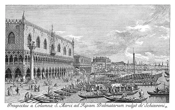 VENICE: GRAND CANAL, 1735. Riva degli Schiavoni in Venice, Italy, looking east