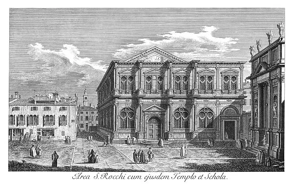 VENICE: SAN ROCCO, 1735. Scuola di San Rocco in Venice, Italy, one of the great Guilds of Venice
