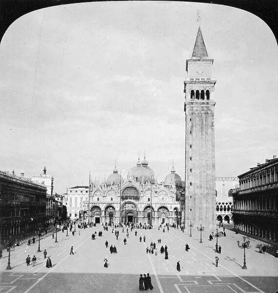 VENICE: ST MARK S, 1906. St. Marks Square and Cathedral and the Campanile (bell tower)