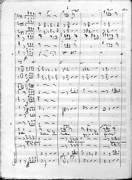 VERDI: ERNANI, 1844. Autograph manuscript of an aria with chorus from Guiseppe