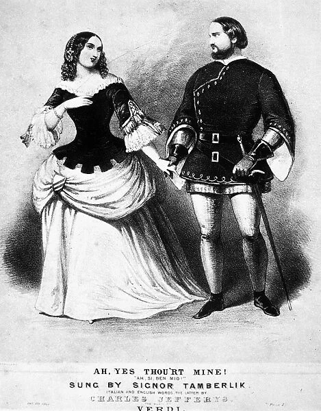 VERDI: IL TROVATORE. Ah, Yes Thou rt Mine! English lithograph, 1855, showing Leonora