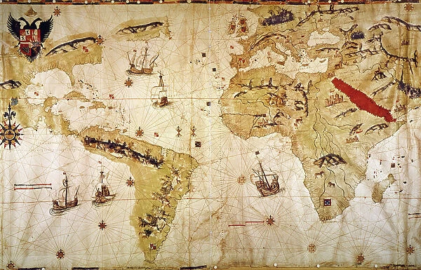 VESPUCCIs WORLD MAP, 1526. Juan Vespuccis world map, 1526
