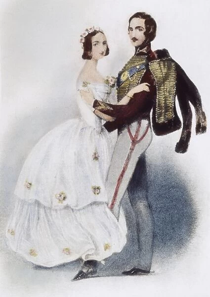 VICTORIA & ALBERT WALTZING. Queen Victoria and Prince Albert of England waltzing