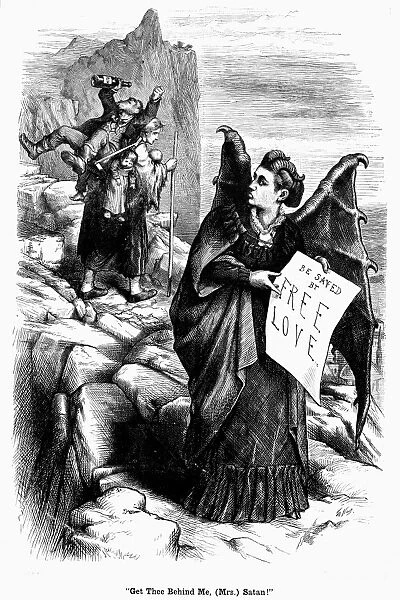 VICTORIA CLAFLIN WOODHULL (1838-1927). American reformer. Get Thee Behind Me, (Mrs) Satan