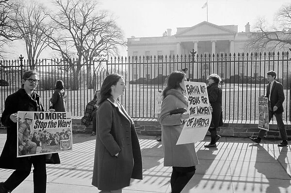 VIETNAM WAR PROTEST, 1968. An anti-Vietnam War protest in front of the White House