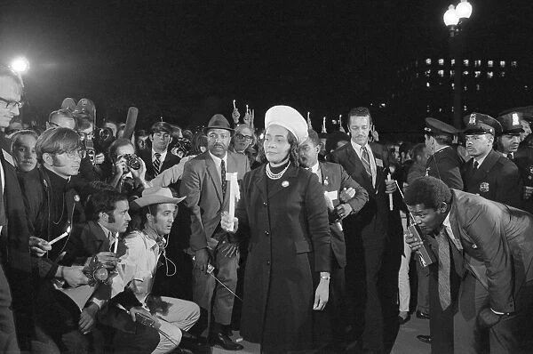 VIETNAM WAR PROTEST, 1969. Coretta Scott King leading a march to the White House